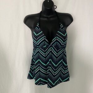 Mossino Multi Color Halter Style Tankini Size M
